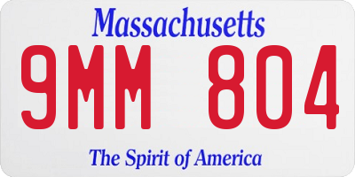 MA license plate 9MM804
