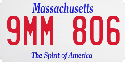 MA license plate 9MM806