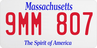 MA license plate 9MM807