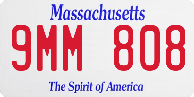 MA license plate 9MM808