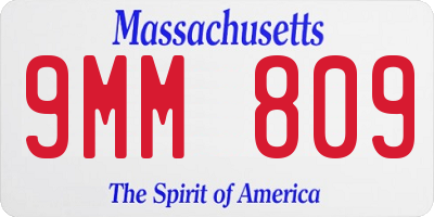MA license plate 9MM809