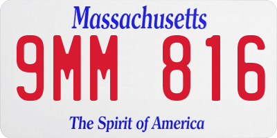 MA license plate 9MM816