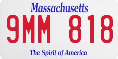 MA license plate 9MM818