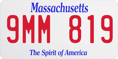 MA license plate 9MM819