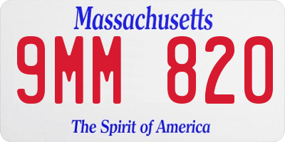 MA license plate 9MM820