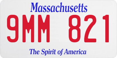 MA license plate 9MM821
