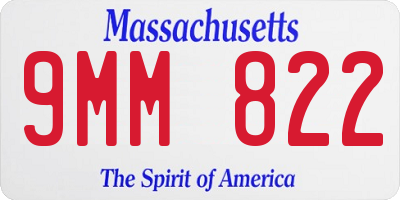 MA license plate 9MM822
