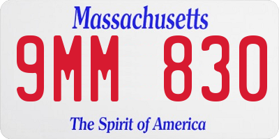 MA license plate 9MM830