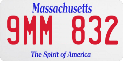 MA license plate 9MM832