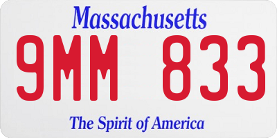 MA license plate 9MM833