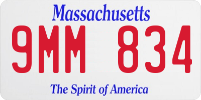 MA license plate 9MM834