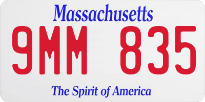 MA license plate 9MM835