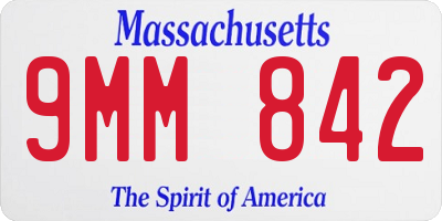 MA license plate 9MM842
