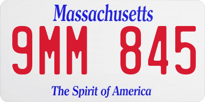 MA license plate 9MM845