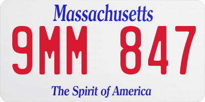 MA license plate 9MM847