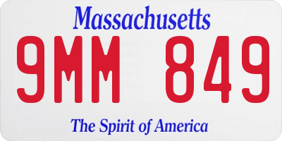 MA license plate 9MM849