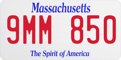 MA license plate 9MM850
