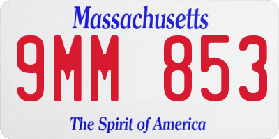 MA license plate 9MM853