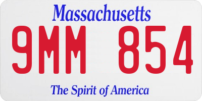 MA license plate 9MM854