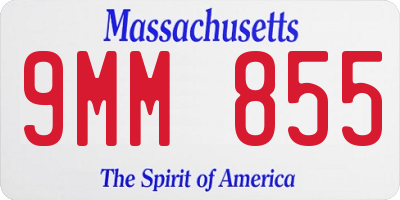MA license plate 9MM855