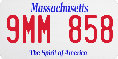 MA license plate 9MM858