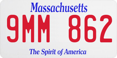 MA license plate 9MM862
