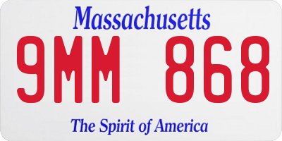 MA license plate 9MM868