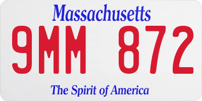 MA license plate 9MM872
