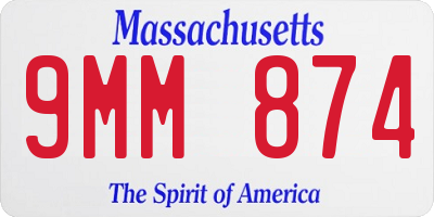 MA license plate 9MM874