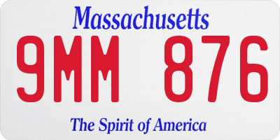 MA license plate 9MM876