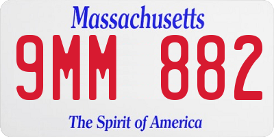 MA license plate 9MM882