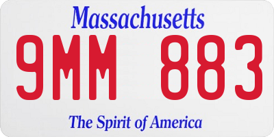 MA license plate 9MM883