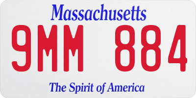MA license plate 9MM884