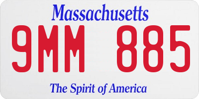 MA license plate 9MM885
