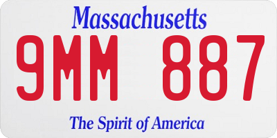 MA license plate 9MM887