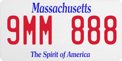 MA license plate 9MM888