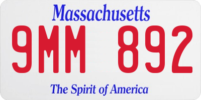 MA license plate 9MM892
