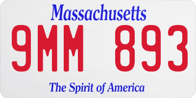 MA license plate 9MM893