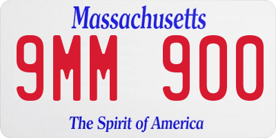 MA license plate 9MM900