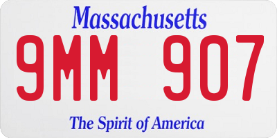 MA license plate 9MM907