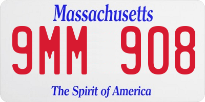 MA license plate 9MM908