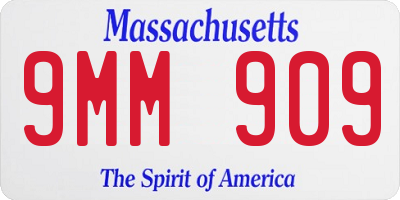 MA license plate 9MM909