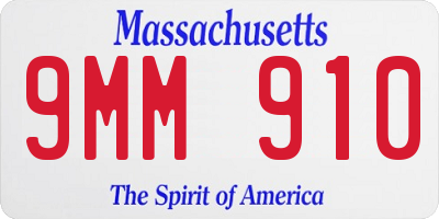 MA license plate 9MM910