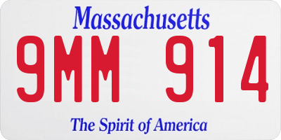 MA license plate 9MM914