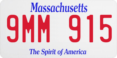 MA license plate 9MM915