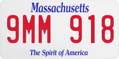 MA license plate 9MM918