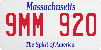 MA license plate 9MM920