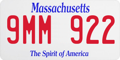 MA license plate 9MM922