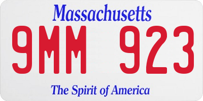 MA license plate 9MM923