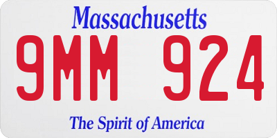 MA license plate 9MM924